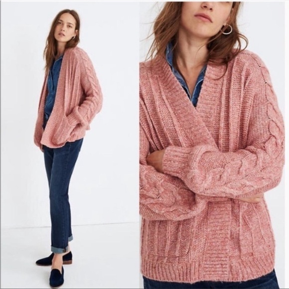 NWT!!!! Madewell Bubble Sleeve Cable Knit Cardigan